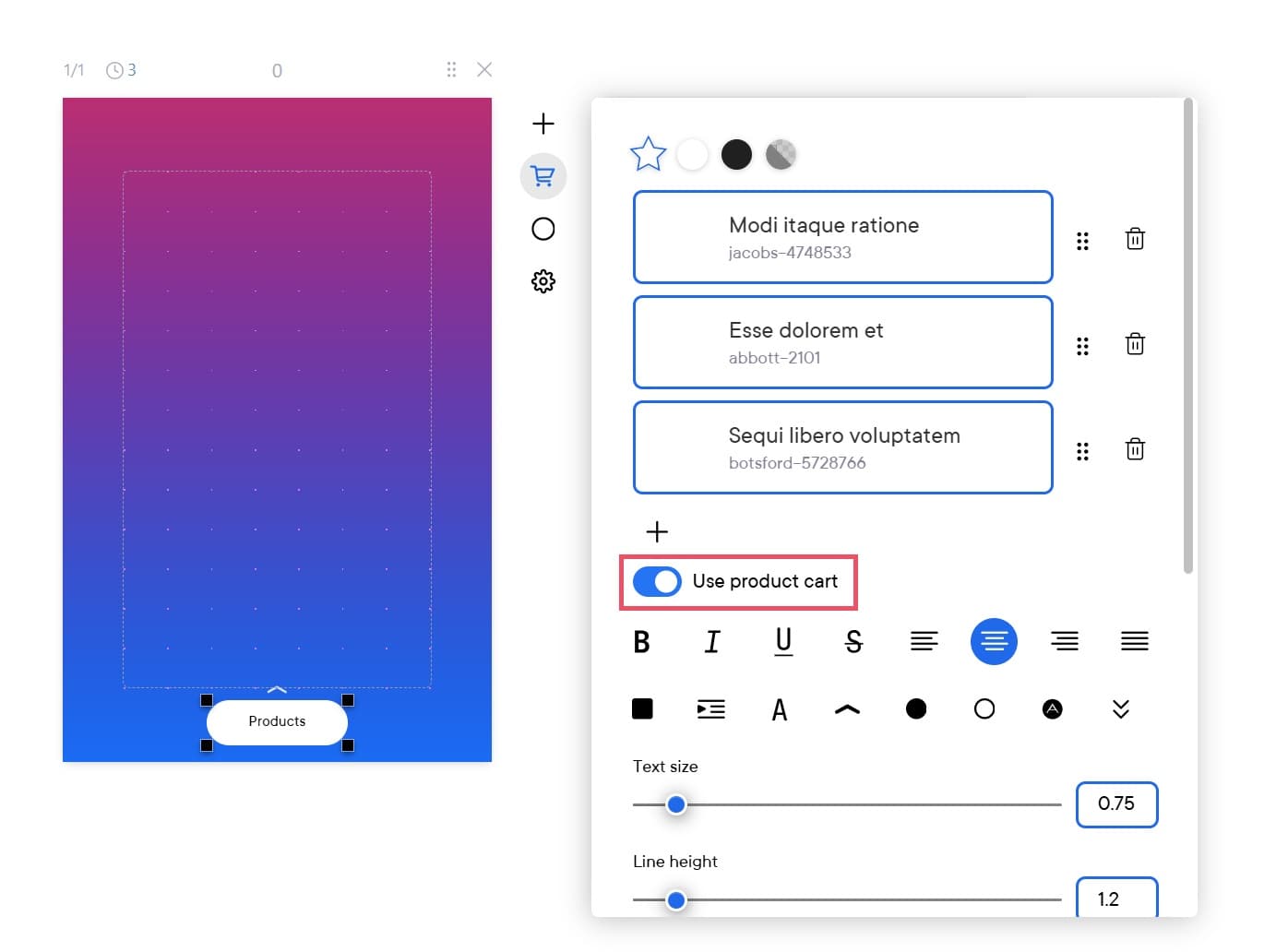checkout enabled